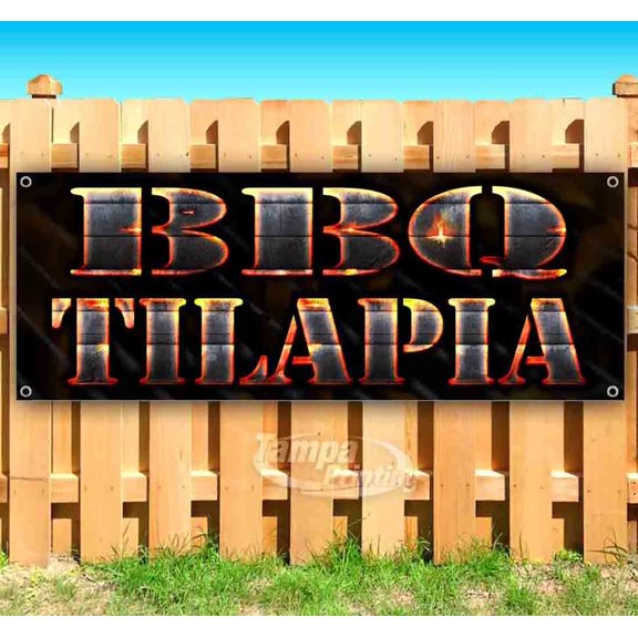 BBQ Tilapia Loin 13 oz Vinyl Banner With Metal Grommets