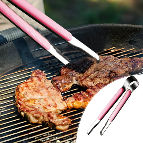 BBQ Tongs Stainless Steel 25.5CM | Non-Slip Ergonomic Grip | Rust-Resistant Food Clip for Outdoor Grilling | Easy Clean Barbecue Tool | Heavy Duty 1 Pack | 2.8CM Width