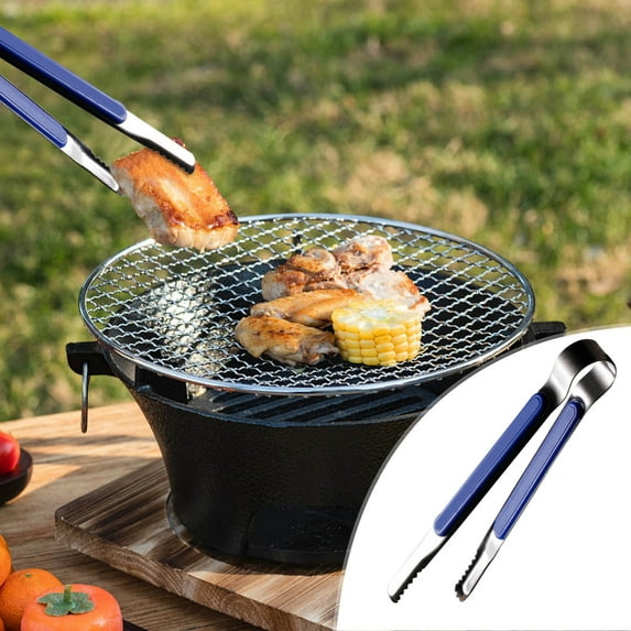 BBQ Tongs, Stainless Steel Heavy Duty 10 Inch Grill Tongs with Non-Slip Locking Grip, Ergonomic Handle for Outdoor Barbecue Cooking, Grilling Accessories