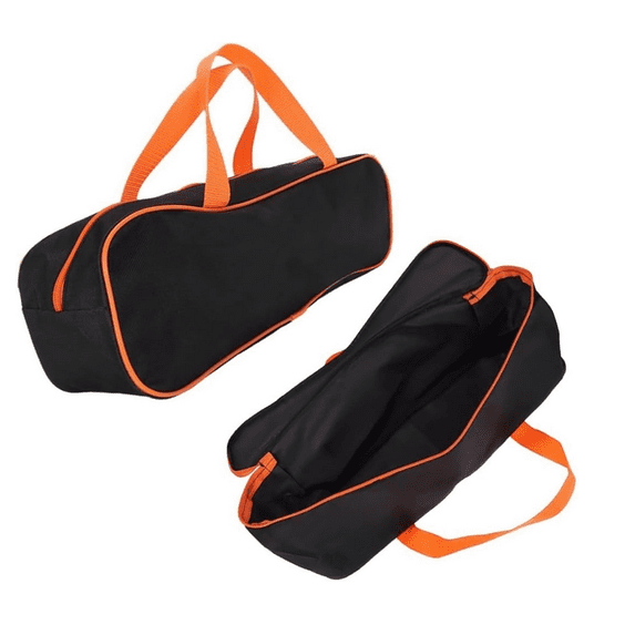 BBQ Tool Bag: Portable Grill Accessories Storage Tote for Grill Utensils Set, Large Capacity Oxford Tool Organizer for Outdoor Picnic, Camping & BBQ Party(L,Orange,16.93" x 4.72" x 5.12")