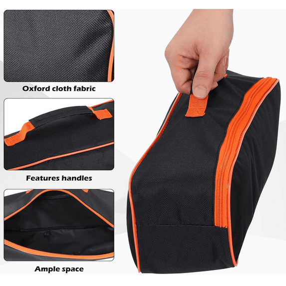 BBQ Tool Bag: Portable Grill Accessories Storage Tote for Grill Utensils Set, Large Capacity Oxford Tool Organizer for Outdoor Picnic, Camping & BBQ Party(S,Orange,14.96" x 4.33" x 5.51")