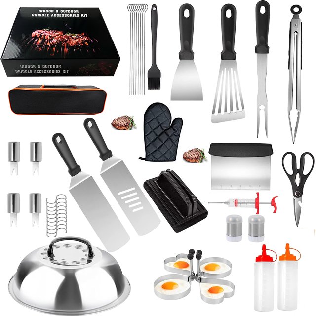 BBQ Tools Set，Griddle Accessories Set, 45pcs Outdoor Barbecue Tools
