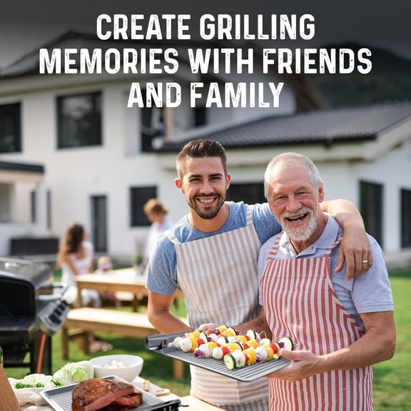 BBQ Tray Set with Tongs | Grilling Prep and Serve Trays | Colored Trays - Orange and Grey | Stainless Steel Serving Tray - Set of 2