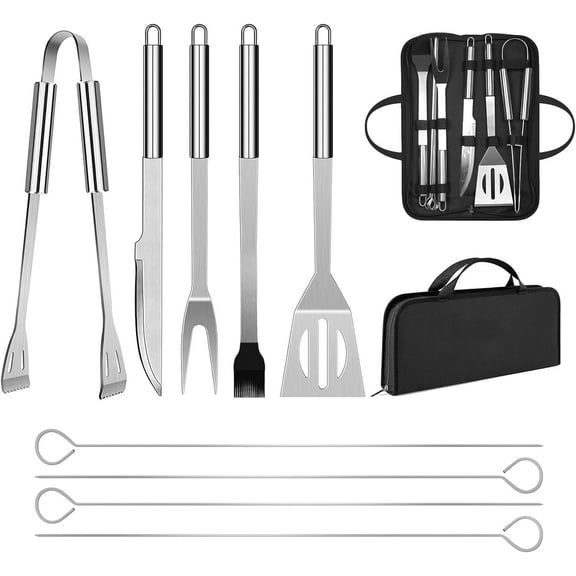 Mozeeda BBQ Utensil Set Stainless Steel Professional Barbecue Accessories Grill Tool with Bag Easy to Carry