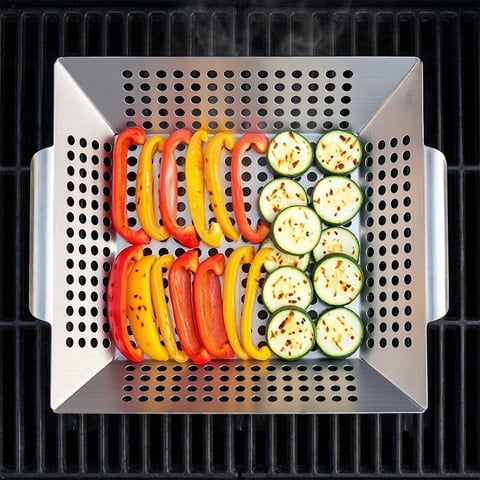QUANSHANGJU Professional Non-Stick Duty Stainless Steel Grill Basket