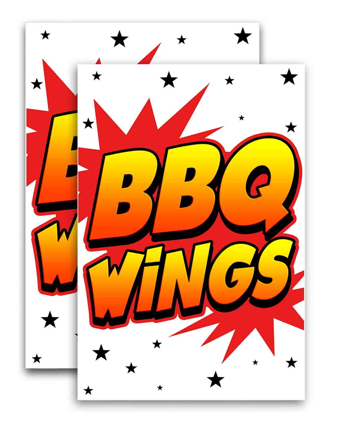 BBQ Wings (24" X 36") Vinyl Decal Only (Pack of 2) SignStickerPoster