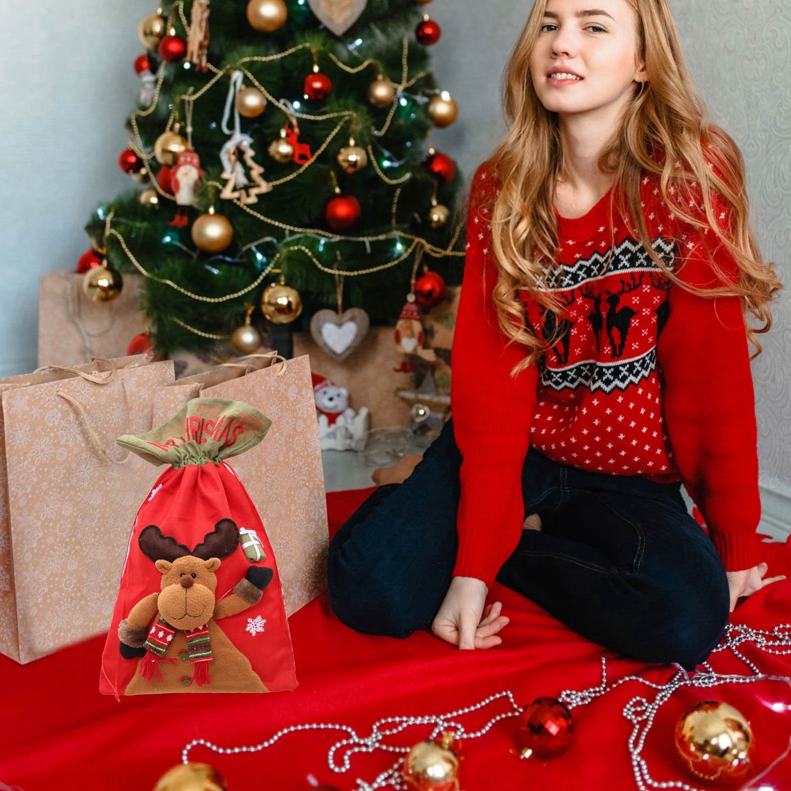 BBQ gallon portable food storage Thanksgiving Christmas Drawstring Gift