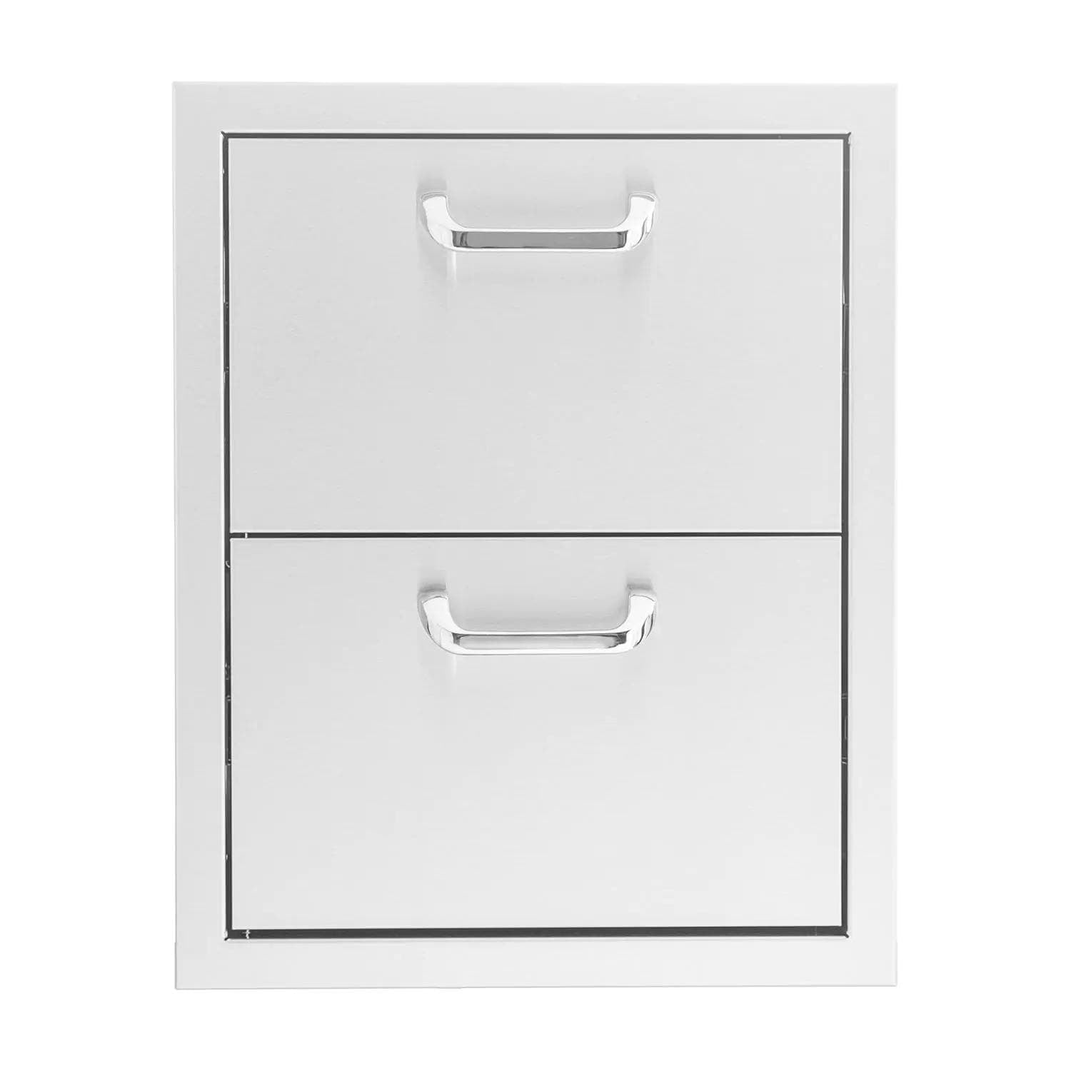 16-Inch Brushed Stainless Steel Double Access Drawer