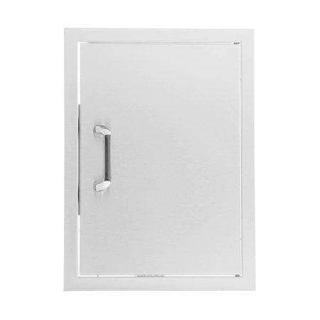 BBQGuys Signature 18-Inch Stainless Steel Reversible Single Access Door - Vertical - Traditional