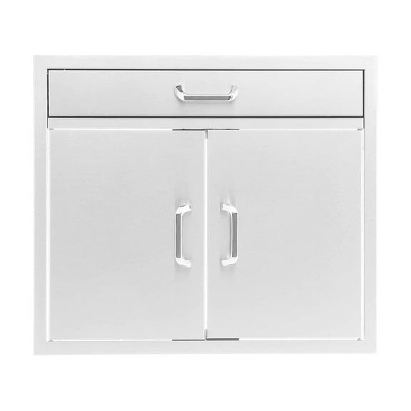BBQGuys Signature 30-Inch Stainless Steel Double Door & Single Drawer Combo - Traditional