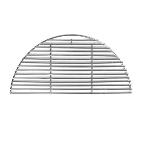 BBQGuys Signature Half Moon Stainless Steel Cooking Grate For 18-Inch Kamado Grills - Fits Big Green Egg Large & Kamado Joe Classic - BBQ-KHM-18-SS