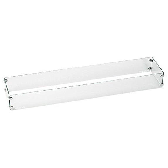 BBQGuys Signature Polished Glass Flame Guard For 72-Inch Linear Drop-In Fire Pit Pans - FG-LCB-72