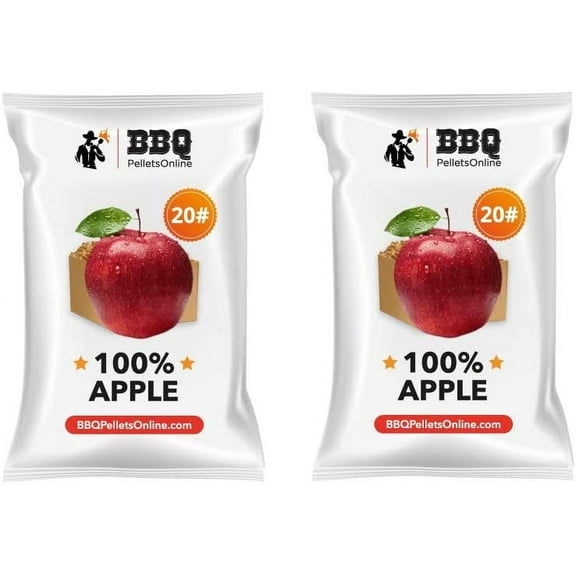 BBQPelletsOnline 100% Apple All Natural Amish-Made BBQ Pellets - 40 Pounds Perfect for Pellet Smokers, Any Outdoor Grill or Pizza Oven | Hot and Strong Smokey Flavor