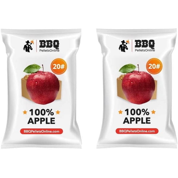 BBQPelletsOnline 100% Apple All Natural Amish-Made BBQ Pellets - 40 Pounds Perfect for Pellet Smokers, Any Outdoor Grill or Pizza Oven | Hot and Strong Smokey Flavor