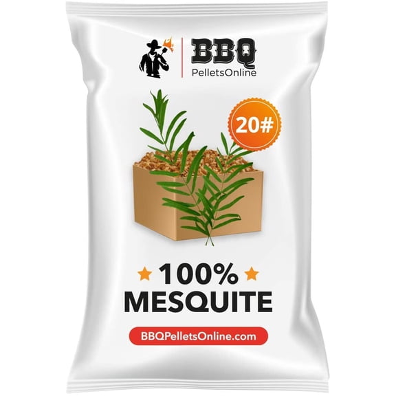 BBQPelletsOnline 100% Mesquite All Natural Amish-Made BBQ Pellets - 20 Pounds Perfect for Pellet Smokers, Any Outdoor Grill or Pizza Oven | Hot and Strong Smokey Flavor
