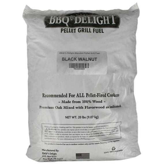 BBQR's Delight Black Walnut Cooking Pellets 20lb All Natural Robust Smoke00383