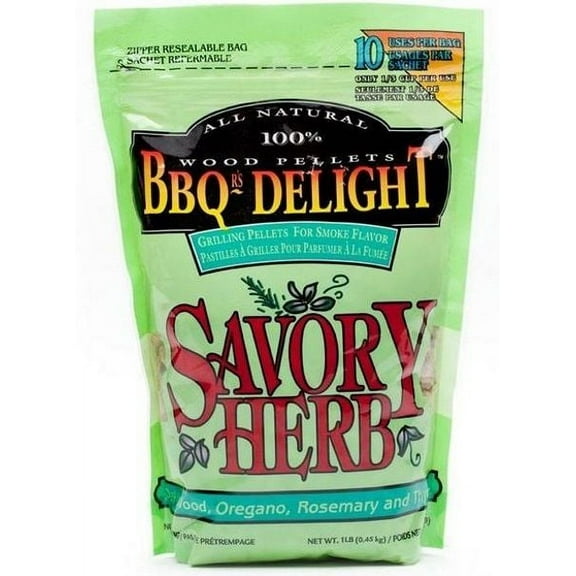 BBQr's Delight Savory Herb Pellet Blend 1 lb All Natural 100% Wood Grill Pellets