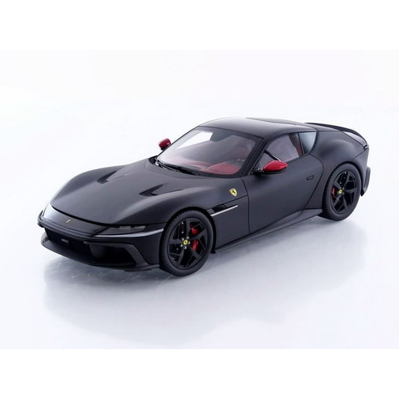 Ferrari 12Cilindri with Panoramic Roof Matt Black with DISPLAY CASE Limited Edition to 48 pieces 1/18 Model Car by BBR Models