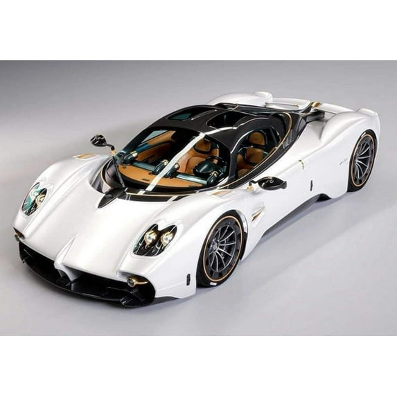 BBR 2022 Pagani Utopia Pearl White with Carbon Fiber Roof WITH DISPLAY 1:18