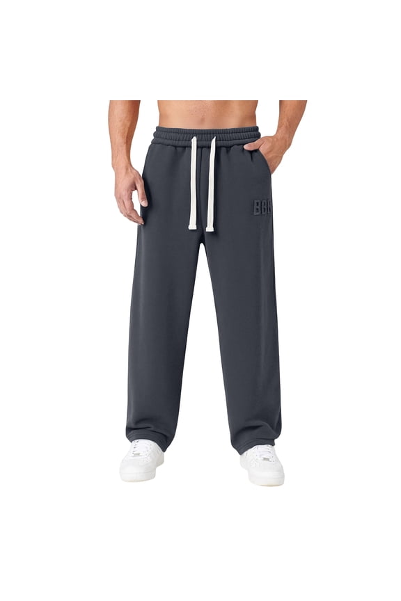 BBR Men’s Sports Casual Jogging Trousers with Fleece Lining, Lightweight Hiking Pants for Outdoor and Athletic Wear,Dark Gray,M