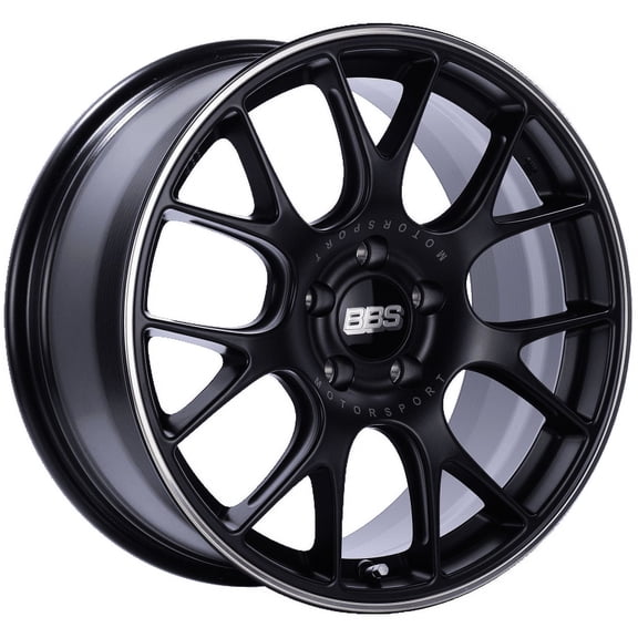 BBS CH-R 18x8.5 5x112 ET38 Satin Black Polished Rim Protector Wheel -82mm PFS/Clip Required - CH146BPO