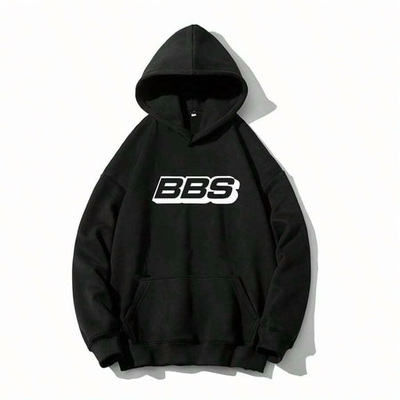 BBS Print Men's Punk Style Pullover Hoodies With  Pocket Long Sleeve Hooded Sweatshirt Loose Casual Top For Autumn Winter Men's Clothing As Gifts