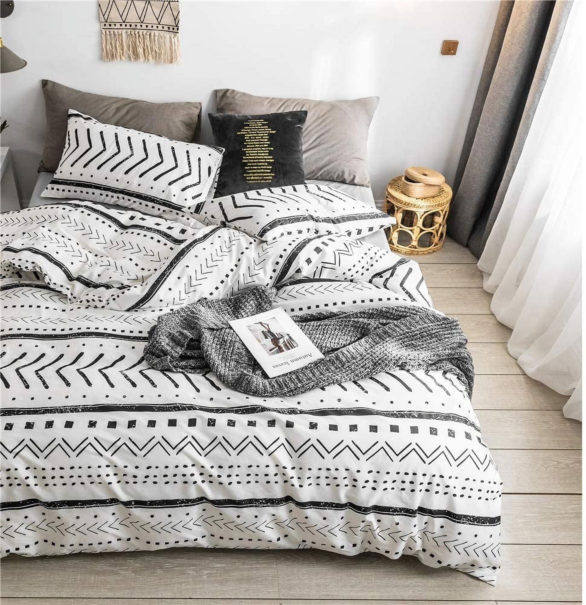  LIPASI Until You Cotton Plaid Bedding Set,Nordic Bed Cover  90,Skin Friendly, Duvetcover;2pcs Pillowcase,No Bed Sheet (Size :  EU-Sigle135x200 3pcs) : Home & Kitchen