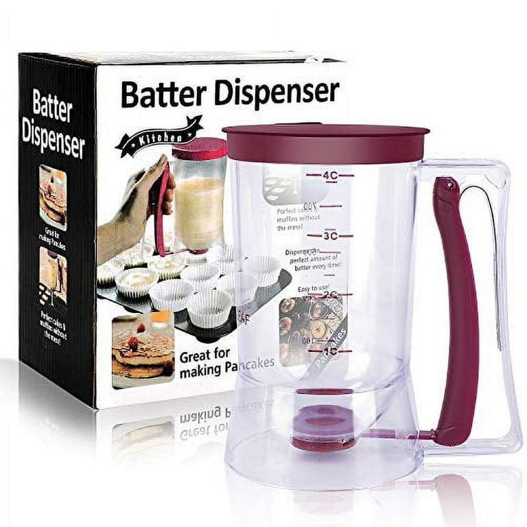 Batter Dispenser, Cupcakes Pancakes Cookie Cake Waffles Batter Dispenser  Cookie Separator with Measuring Label, Easy Pour Baking Supplies for  Griddle 2024 - $9.99