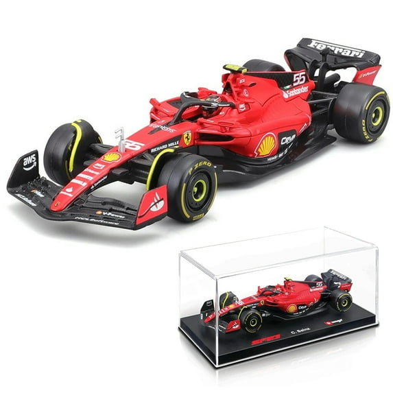 BBURAGO 1:24 Signature 2023 SF23 FERRARI F1 #55 Carlos Sainz Model CAR w/ Helmet