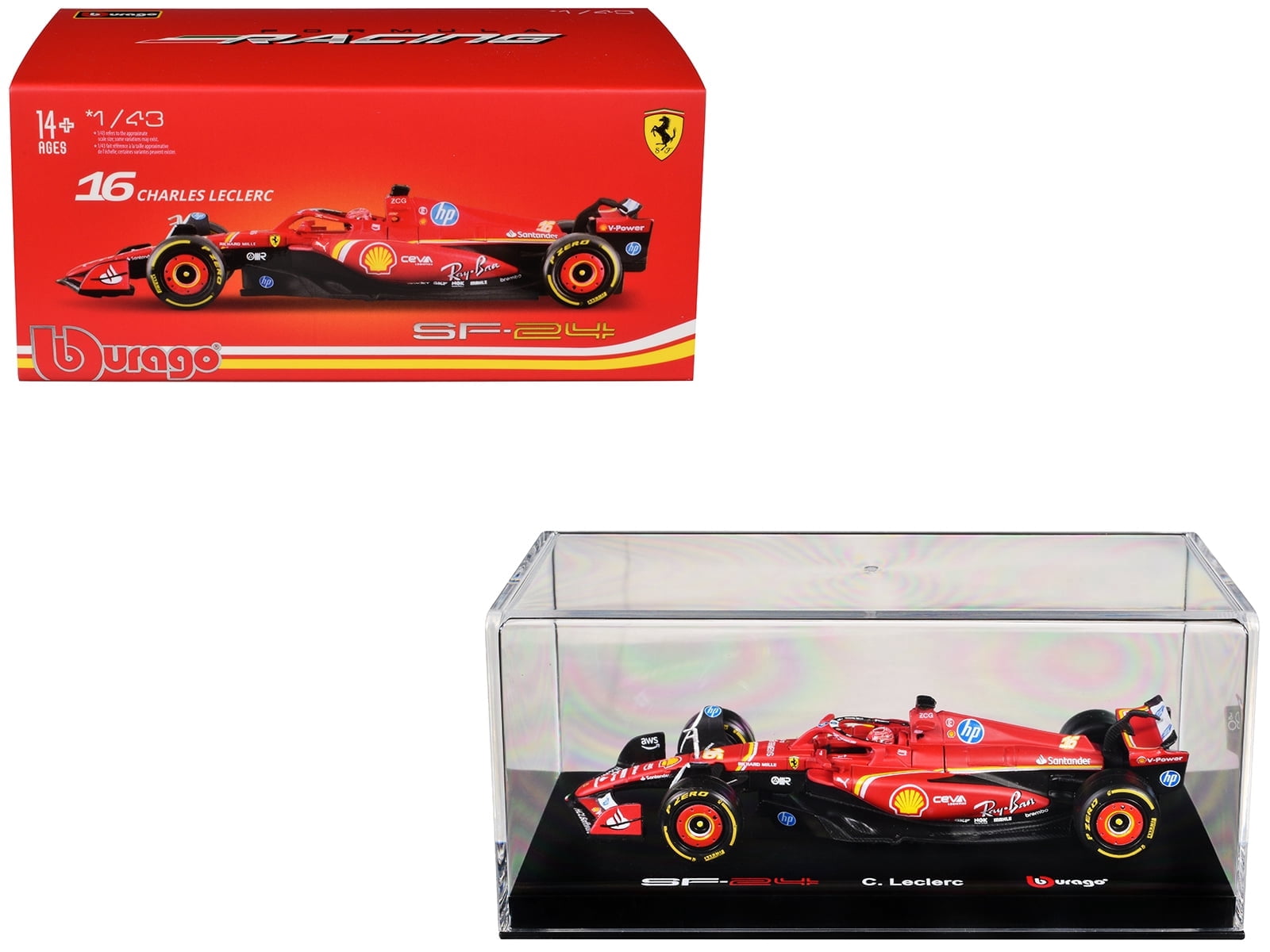 Bburago SFR Ferrari SF-24 w/helmet (2024), 1:43, Leclerc #1