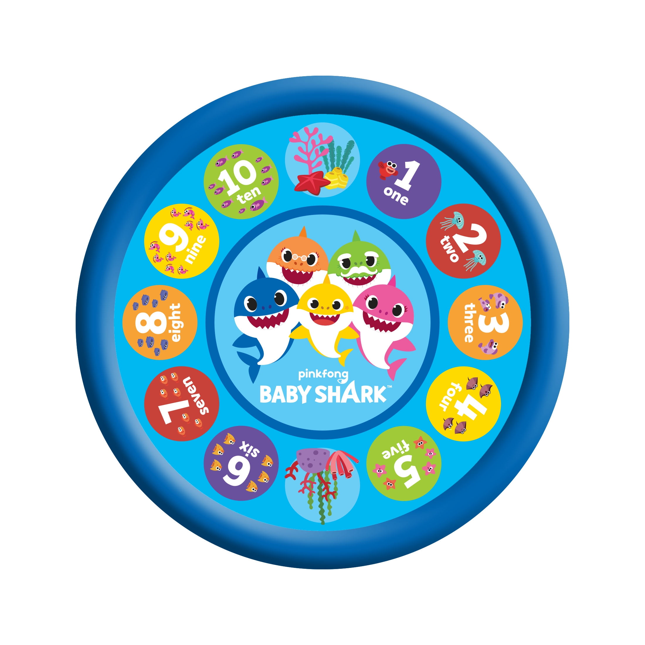 Pinkfong Baby Shark 70" Educational Splash Pad – Water Play Mat with Colors & Numbers for Kids Ages 2+