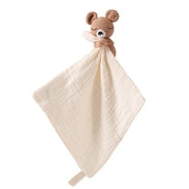 BBYP Baby Lovey Security Blanket Toy - Soft Animal Blanket Baby Quilt, Super Soft Newborn Gift, Handmade of Pure Cotton,Bear