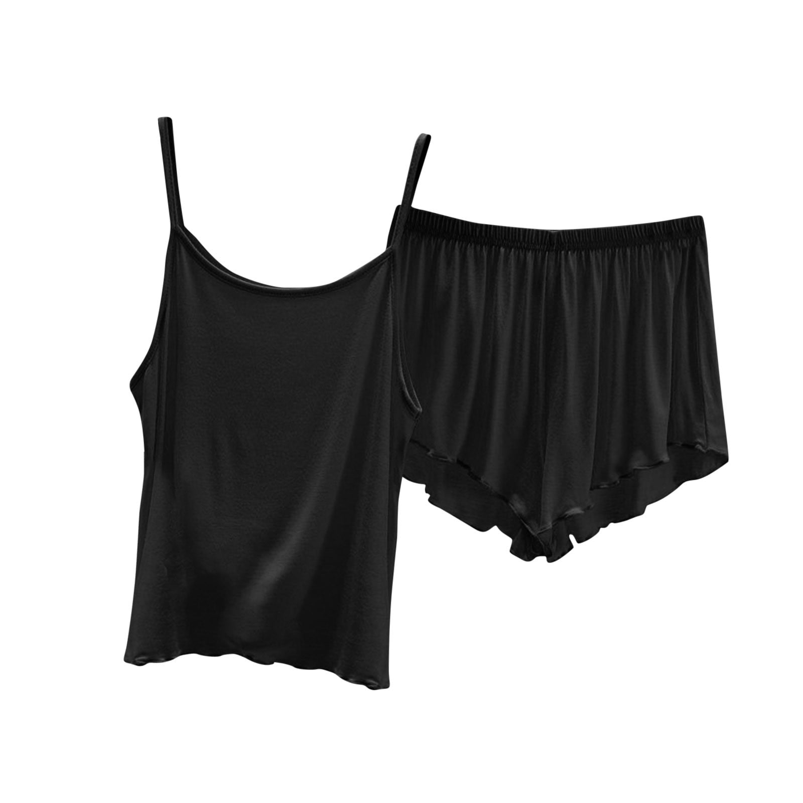 Women's Cute PJ Sets - Camisole Crop Top & Shorts Pajama Set, Includes Socks, Soft Lounge Lingerie 2 thumbnail image