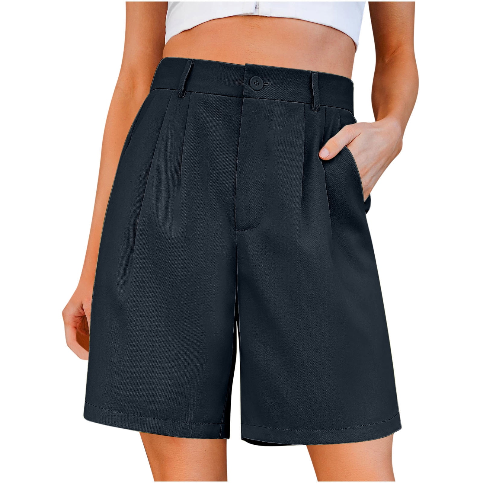 BBabaCats Dress Shorts for Women High Waist Bermuda Shorts Dressy ...