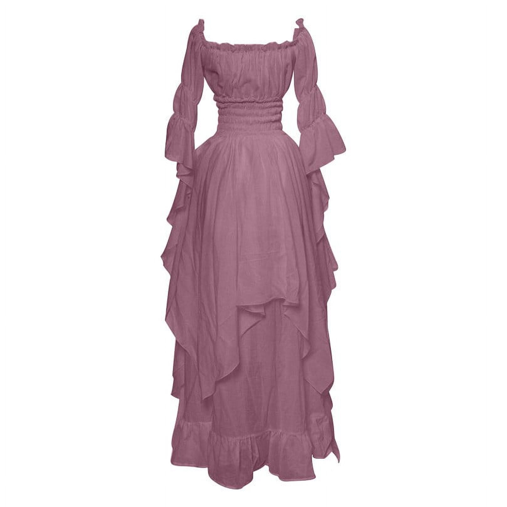SHOPESSA Women's High Low Victorian Dress - Puff Sleeve Off Shoulder Renaissance Costume For Halloween & Cosplay Renaissance Dress Women SHOPESSA Women's High Low Victorian Dress - Puff Sleeve Off Shoulder Renaissance Costume For Halloween & Cosplay Renaissance Dress Women