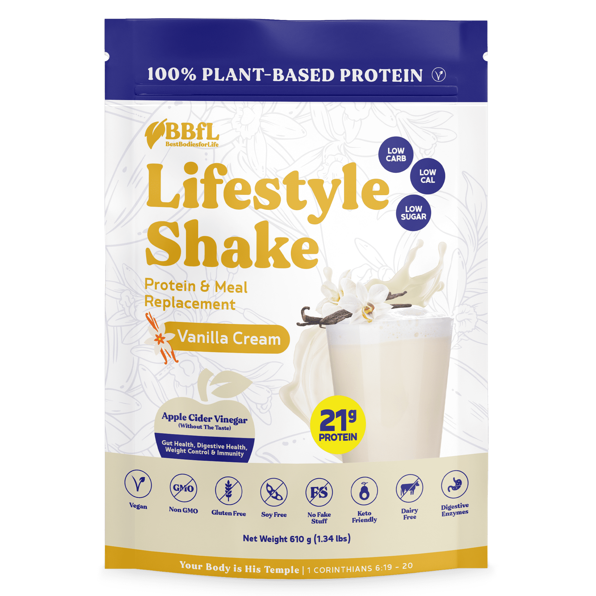 BBfL Protein Functional Powder, 21g Protein, 100% Vegan Plant Based ...