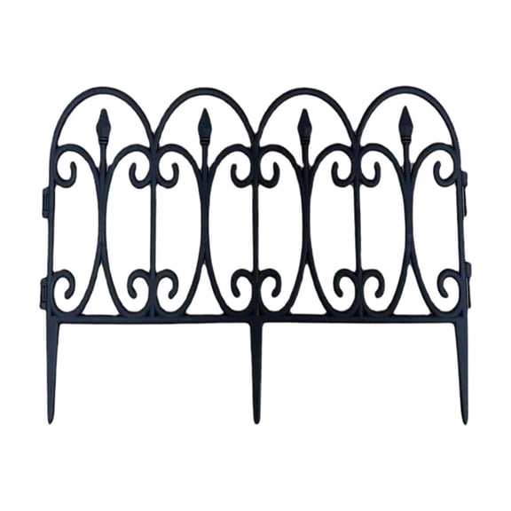 BBilaBu 5 Pack Plastic Garden Picket Fence Panel,with Ground Spikes,Lawn & Landscape Decor, Decorative Border,Easy Assembly and Foldable