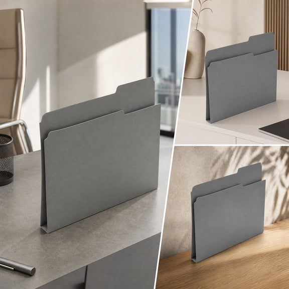 BBilaBu A4 Paper File Jacket with Tab, Flat Document Pocket Folder for Reports, Contracts, Receipts and Paperwork, Filing Organizer for Office, Home, Desk, Cabinet and Record Storage (Gray)