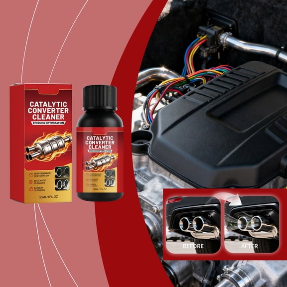 BBilaBu Catalytic Converter Cleaner 30ml, Engine Carbon Deposit Remover Fuel System Treatment for Improved Exhaust Flow, Reduced Emissions, Smoother Engine Performance, Easy-to-Use