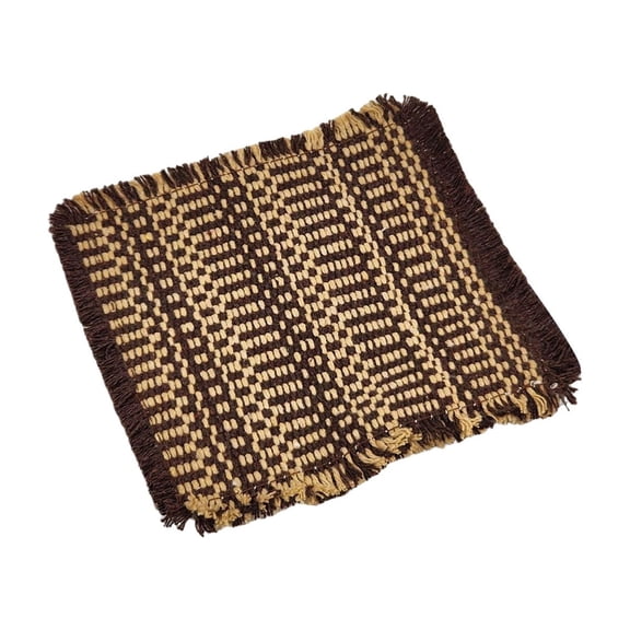 BBilaBu Cotton Fabric Drink Coasters with Fringe,Rectangular Placemats,Set Beverage Pad Suitable for Daily Use