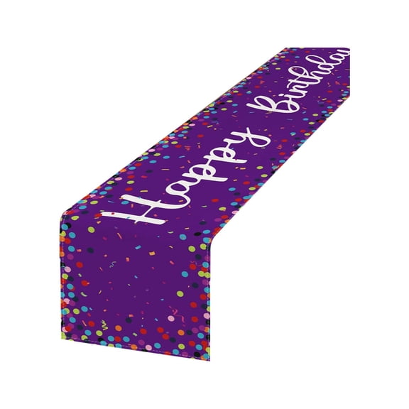 BBilaBu Happy Birthday Table Runner,Party Supplies,Reusable Table Decor,For Dining Room Kitchen Home,72*13Inch