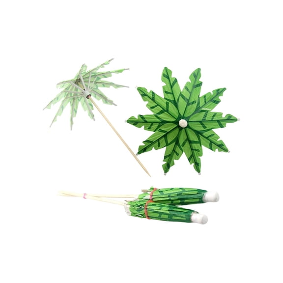 BBilaBu Palm Tree Cocktail Umbrellas for Drinks,Mini Paper Umbrella Toothpicks Sticks,for Summer Hawaiian Cupcake Toppers Tropical Party Decor 50PCS