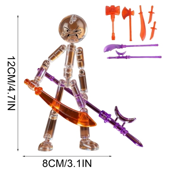 BBilaBu Posable Action Figures,with 7 Handheld Item,Stop Motion Figure for Collectors, Gift Desk Decor