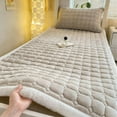 thumbnail image 1 of BBilaBu Thickened Milk Velvet Mattress Pad Anti-Static Soft Topper for Single Bed Dorm Bunk or Floor Use Warm and Breathable Machine Washable (Khaki), 1 of 6