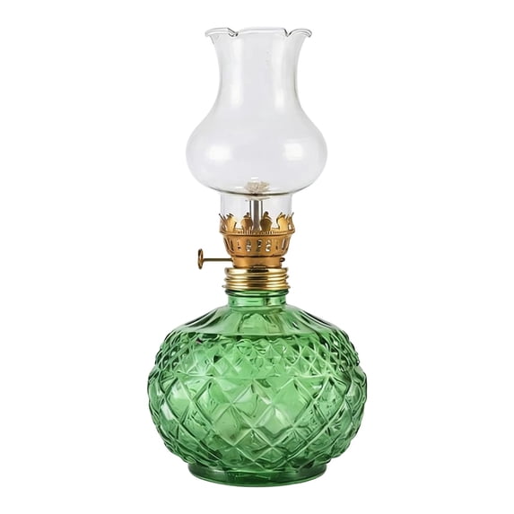 BBilaBu Vintage Style Oil Lamp with Glass Candle Holder,Adjustable Flame Indoor Kerosene Lamp,for Table Wedding Living Room or Bedroom