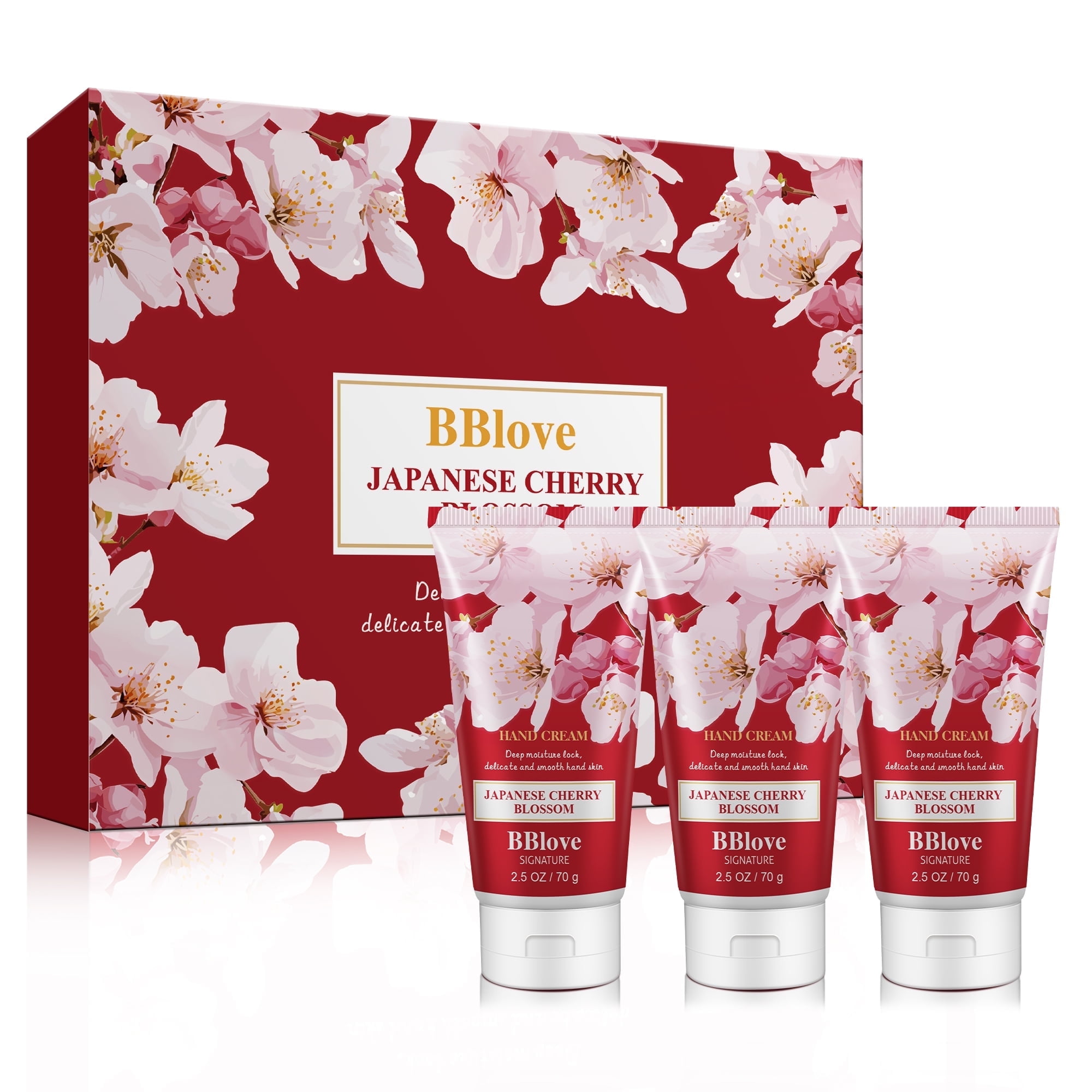 BBlove Hand Cream 3pk Bath & Body Kit, Japanese Cherry Blossom