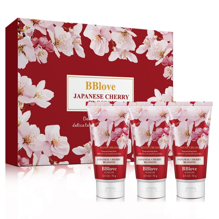 BBlove Hand Cream 3pk Bath & Body Kit, Japanese Cherry Blossom