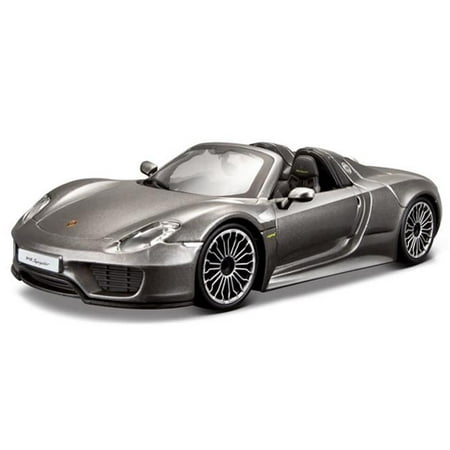 BBurago BBU21076MGY Porsche 918 Spyder, Metallic Grey
