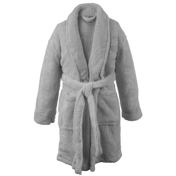 BC BARE COTTON Bare Cotton Kids Microfiber Fleece Shawl Robe - Boys - Gray - XLarge