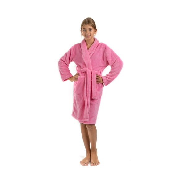 BC BARE COTTON Bare Cotton Kids Microfiber Fleece Shawl Robe - Girls - Pink - Medium